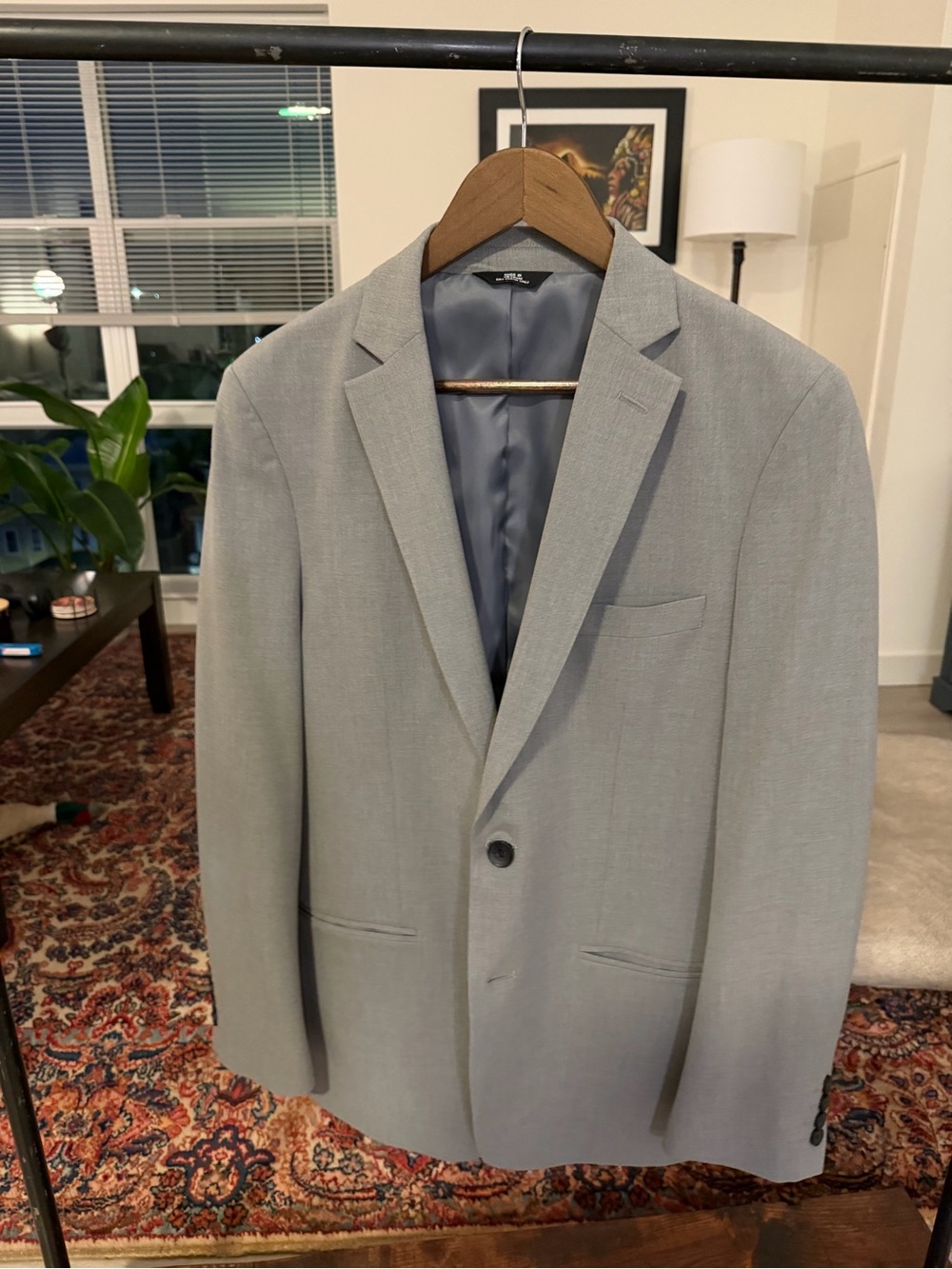 Haggar Light Gray Single-Breasted Suit Jacket
